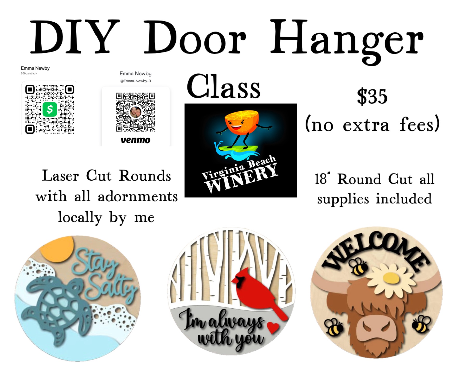 DIY Wooden Door Hanger Class - June 6, 2025
