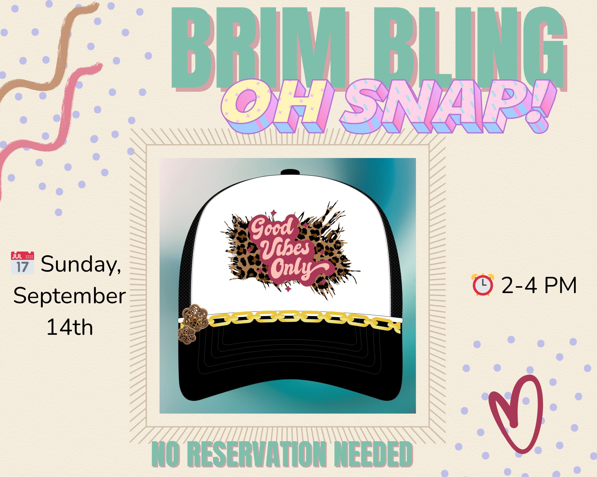 Brim Bling, Pop Up Hat Bar - September 14, 2025 Brim Bling, Pop Up Hat Bar - September 14, 2025