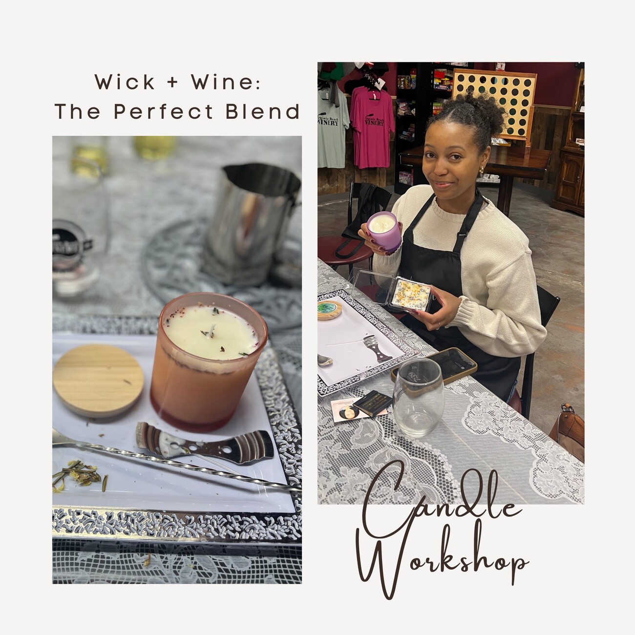 Wick & Wine - Candle Making Workshop - March 23, 2025