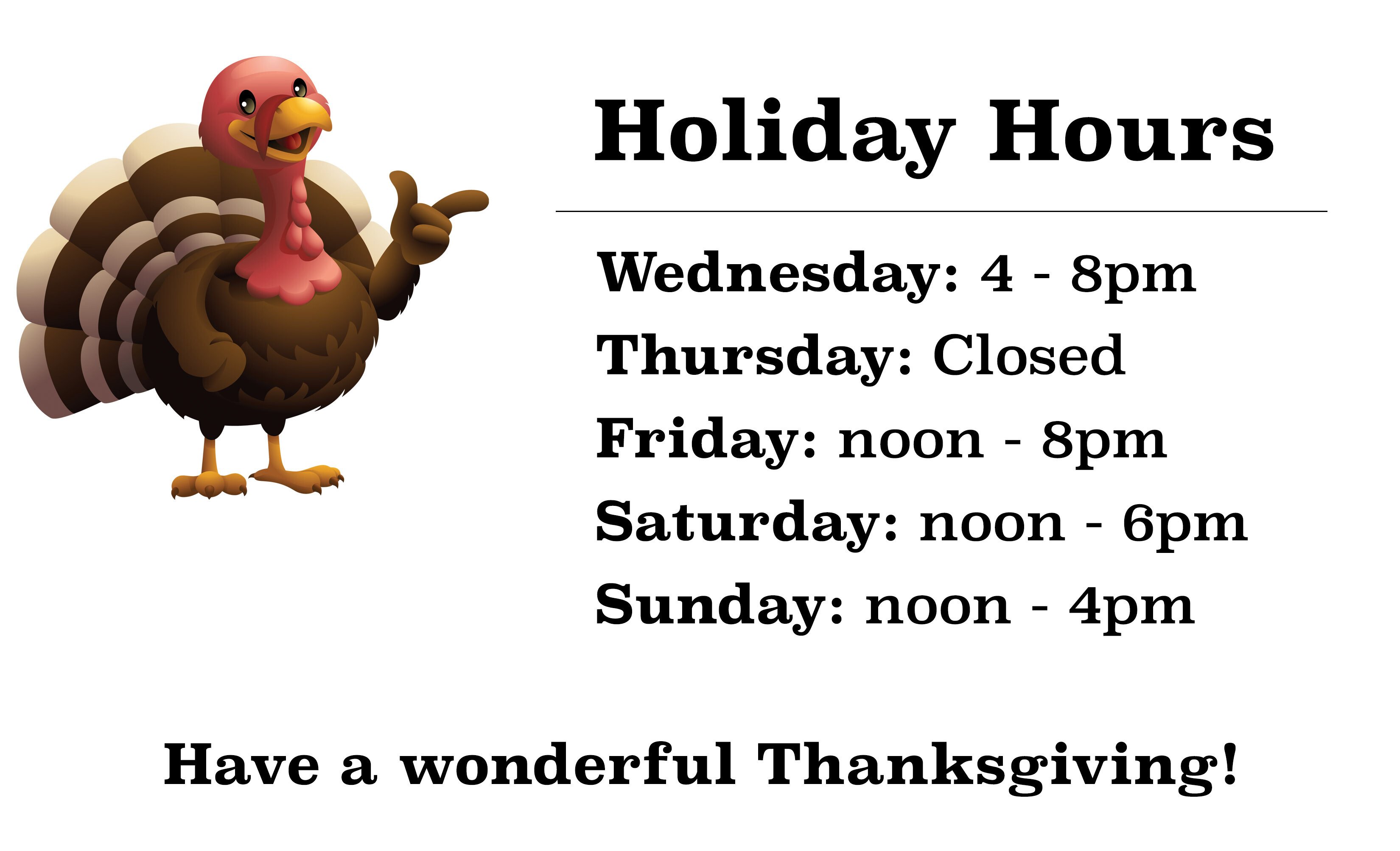 Holiday Hours